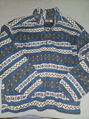 Vintage Bike Brand Adult L fleece 3/4 zip pullover with pockets